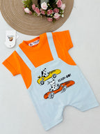 Lets Go Printed Dungree Romper