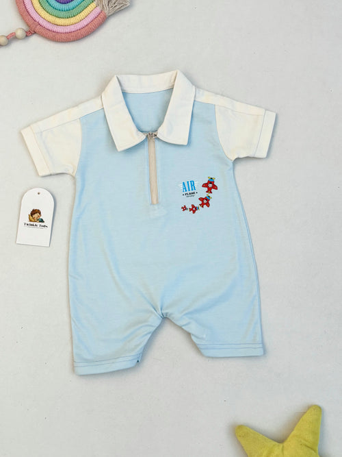 Airplane Adventure Polo Zip Romper