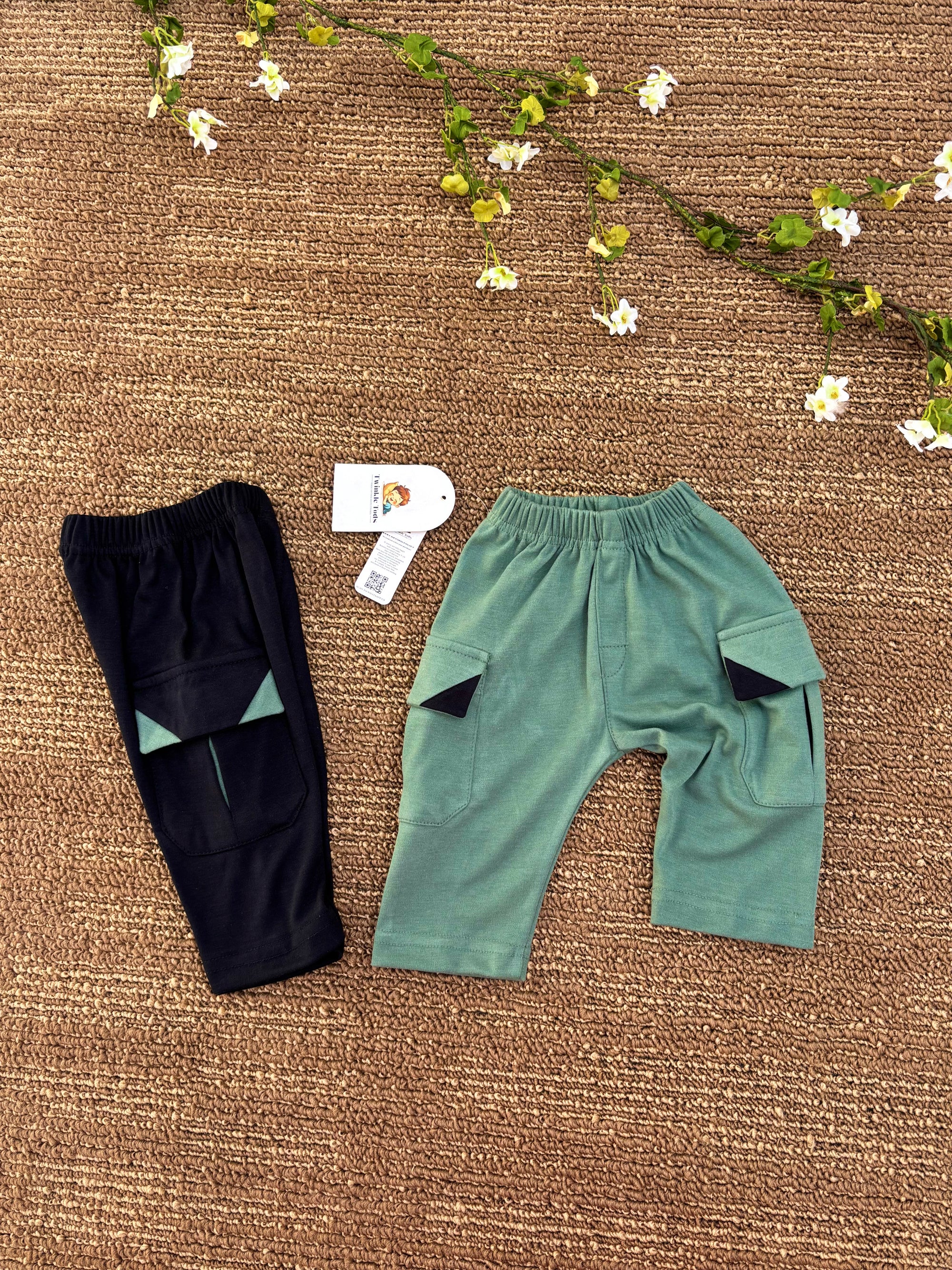 Summer Cargo Pants – Pack of 2 (Army Green & Black)