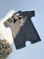 Deep Olive Waffle Knit Sleepsuit