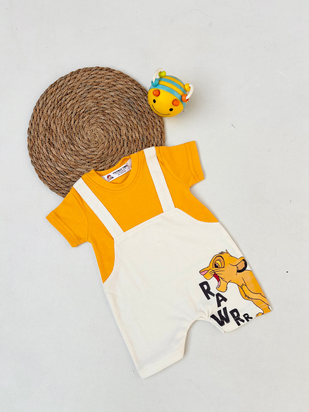 Rawr Printed Dungree Romper