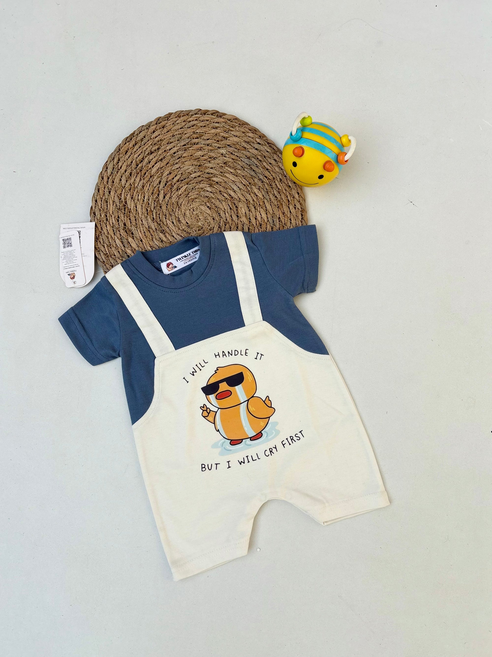 I’ll Handle It Printed Dungree Romper