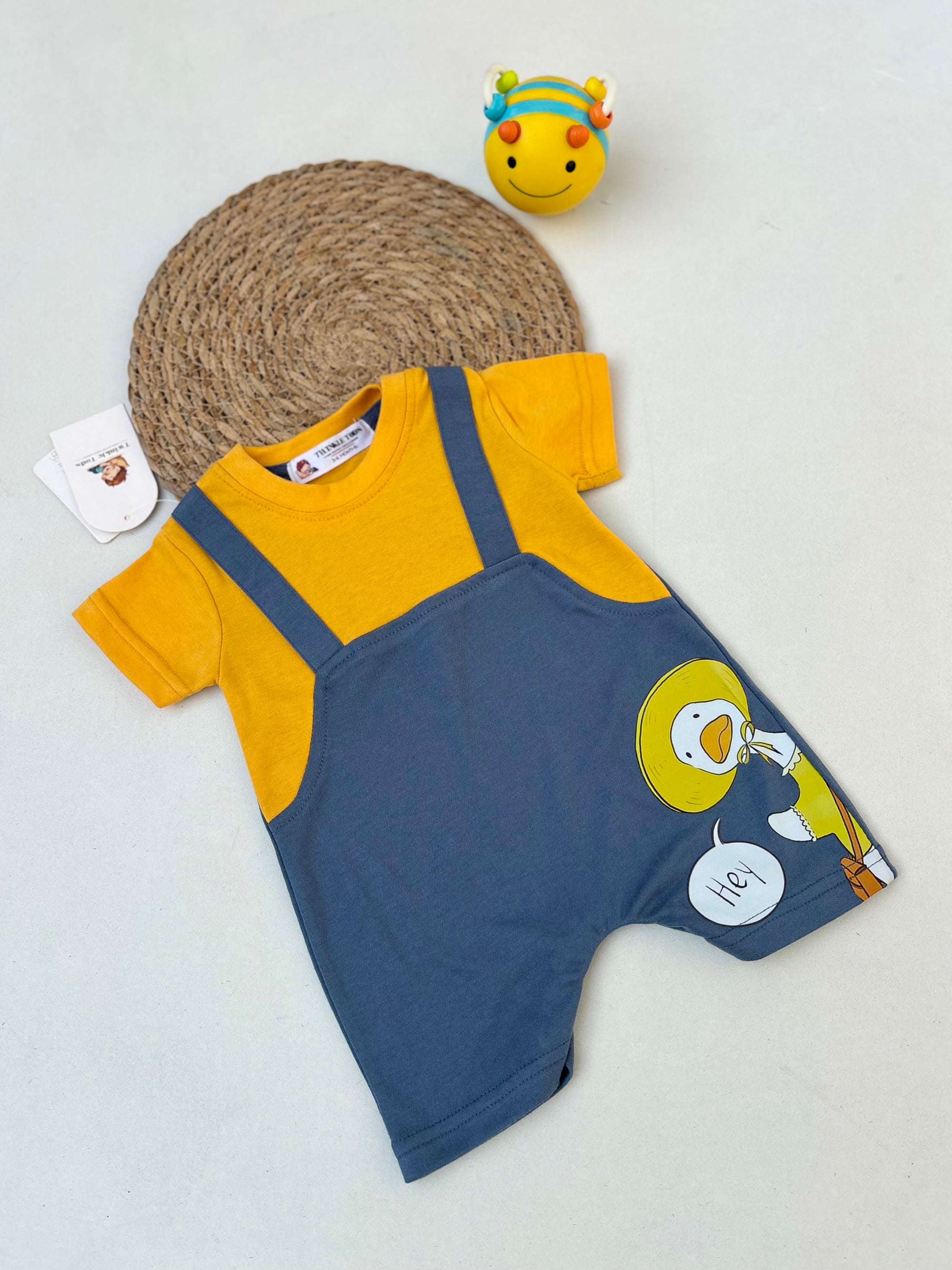 Hey Duck Printed Dungree Romper