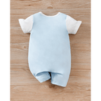 Blue Bear Face Baby Romper