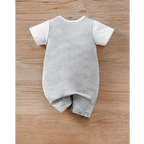Grey Bear Face Baby Romper