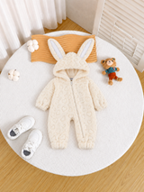 Textured Faux Fur Bunny Romper