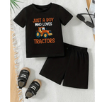 Just a Boy Tractor Short Set