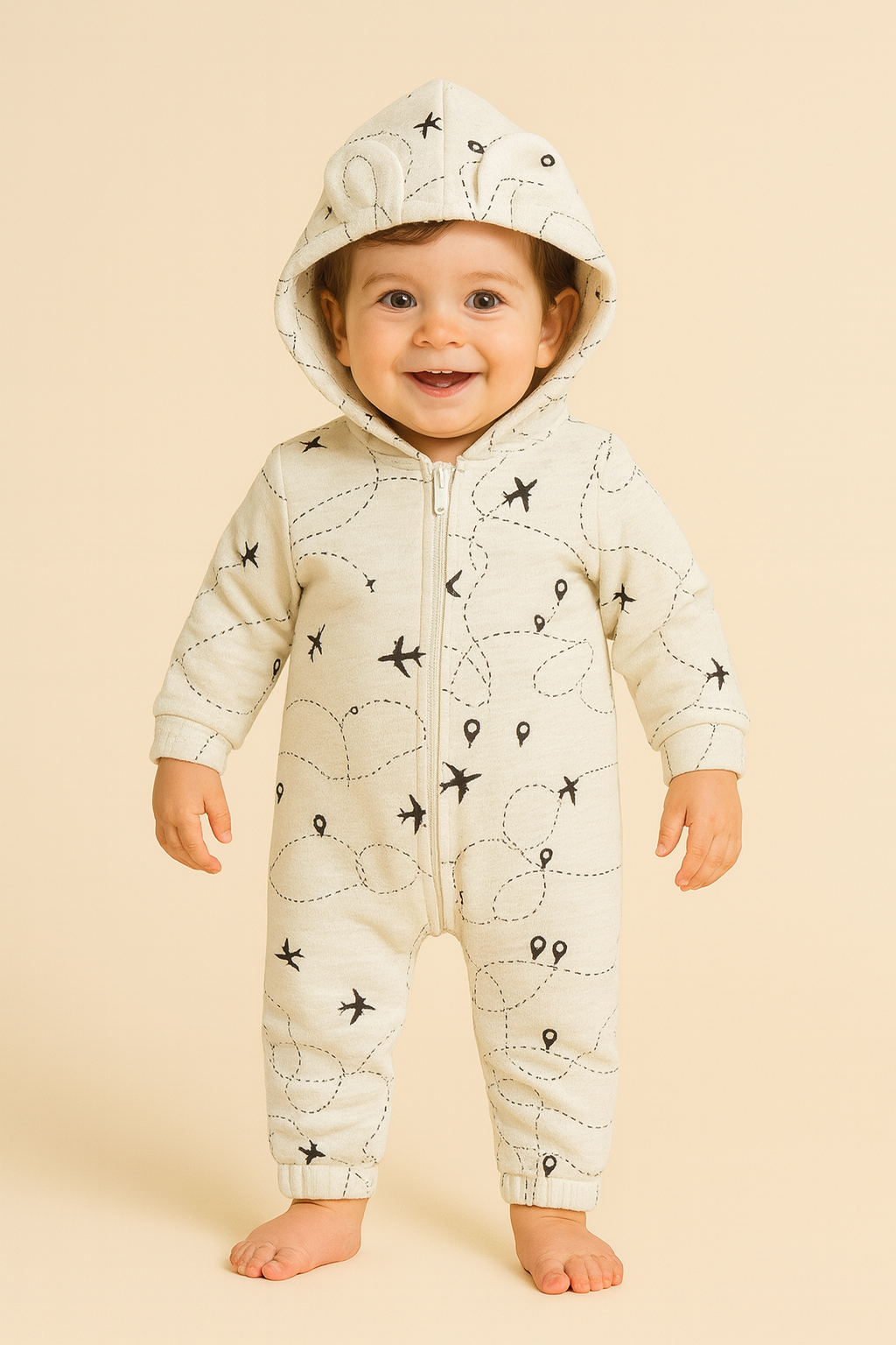 Tiny Traveler Hooded Sleepsuit