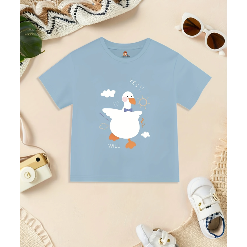 Duck Printed Basic Tee (Blue)