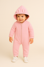 Pink Hooded Sleepsuit