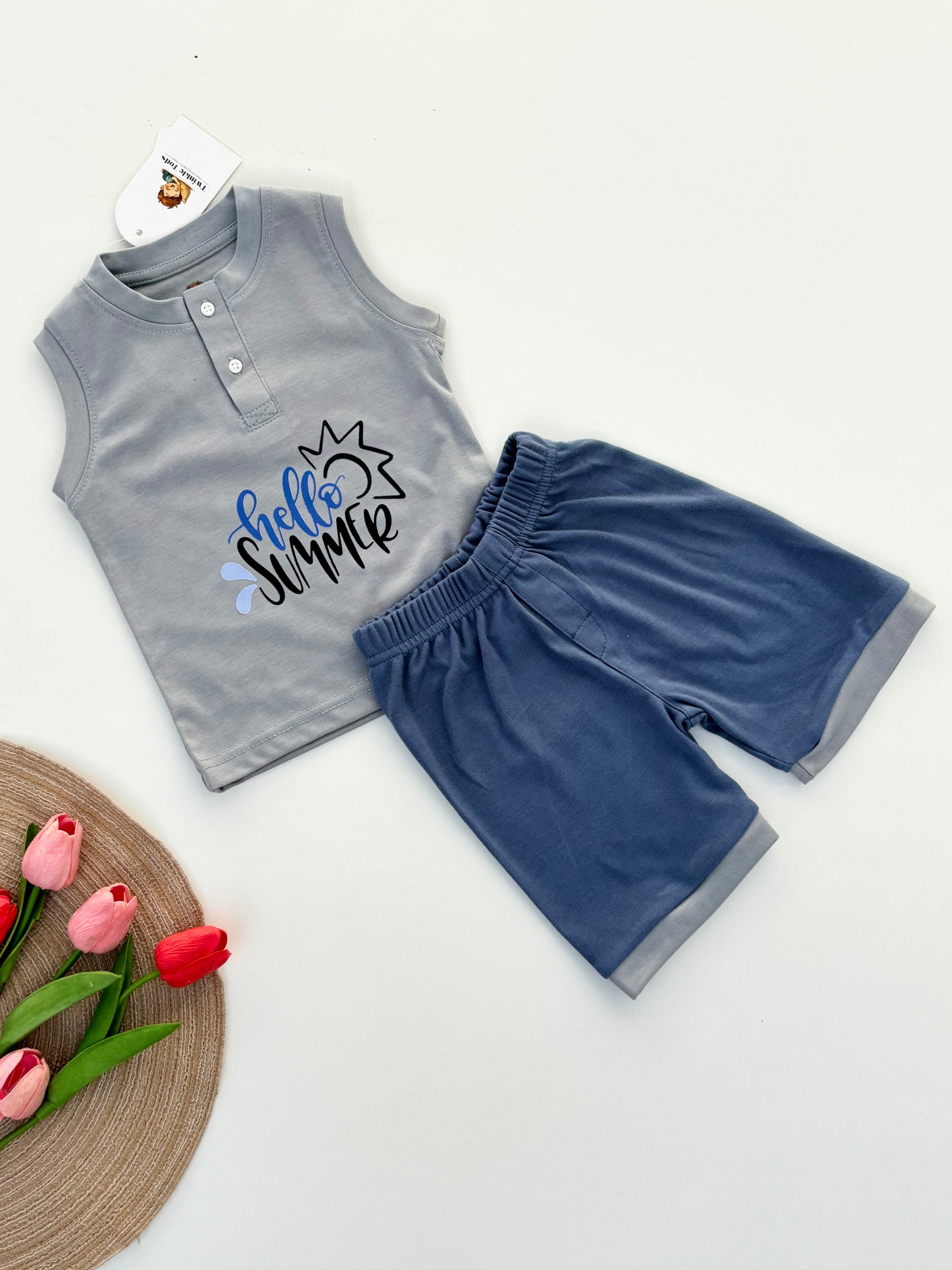 Hello Summer Henley Sando Set