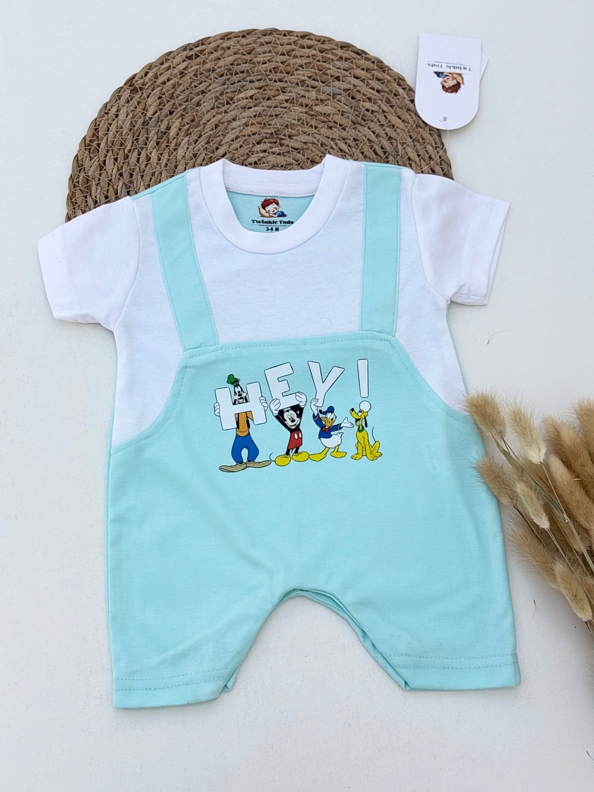 Hey Friends Printed Dungree Romper