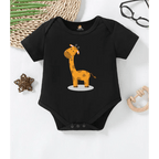 Giraffe Printed Romper (Black)