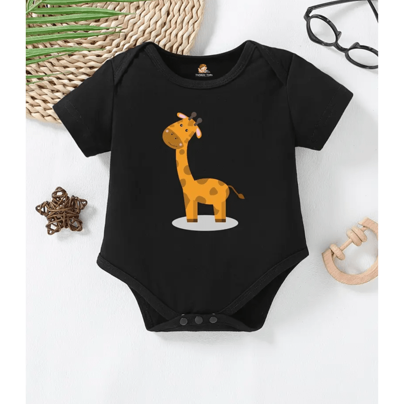 Giraffe Printed Romper (Black)