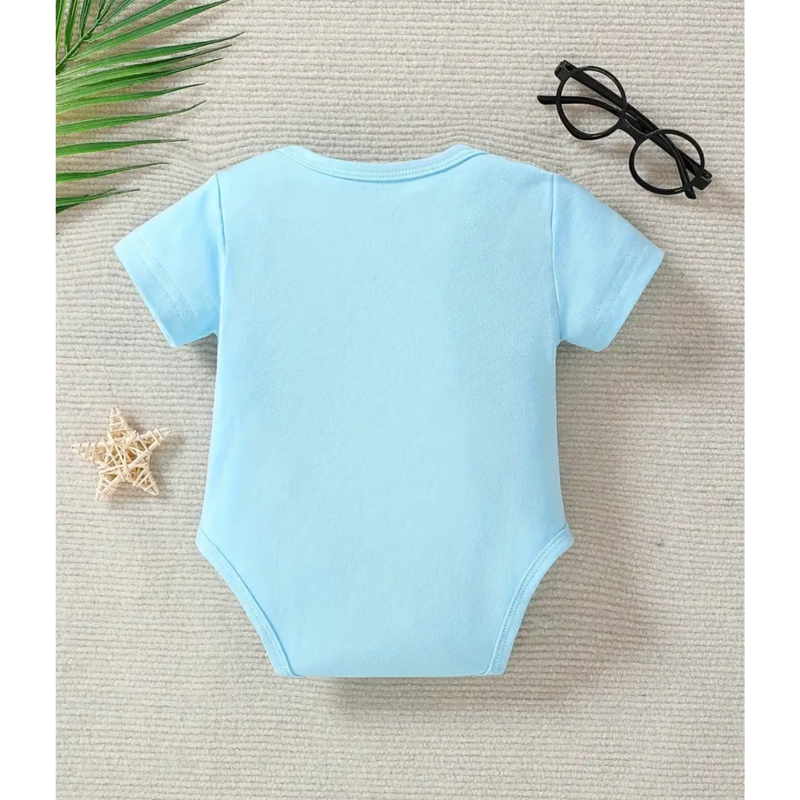 Giraffe Printed Romper (Blue)