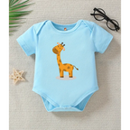 Giraffe Printed Romper (Blue)