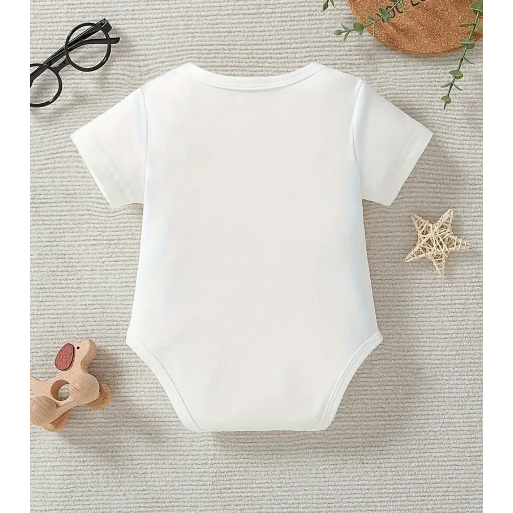 Giraffe Printed Romper (White)