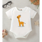 Giraffe Printed Romper (White)