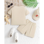Teddy Bear Printed Short Set (Fawn)