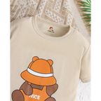 Teddy Bear Printed Short Set (Fawn)