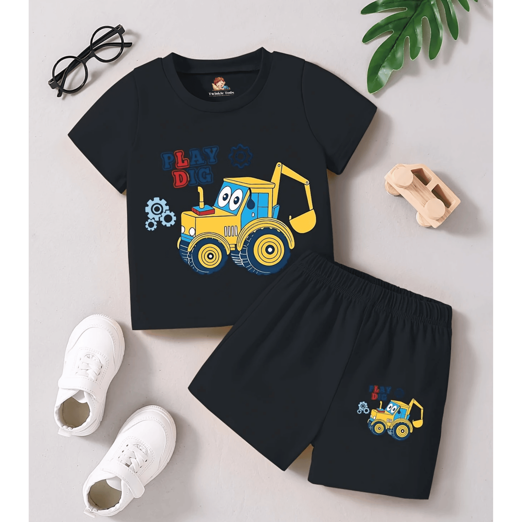 Play Dig Printed Short Set (Black)