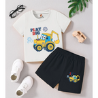 Play Dig Printed Short Set (White)