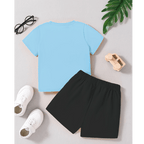 Rabbit Printed Short Set (Sky Blue)