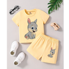 Rabbit Printed Short Set (Fawn)