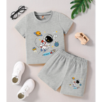 Astronaut Printed Short Set (Grey)