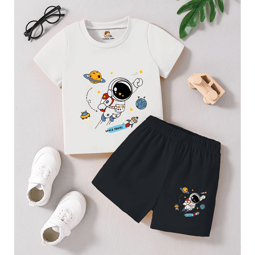 Astronaut Printed Short Set (White)