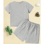 Little Cat Printed Short Set (Grey)