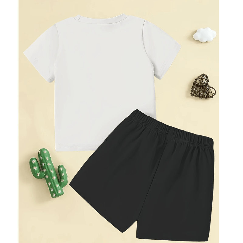Elephant Printed Short Set (White)