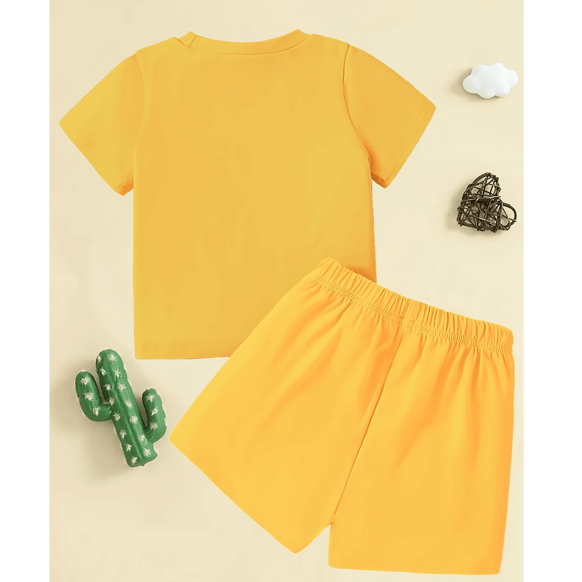 Elephant Printed Short Set (Yellow)
