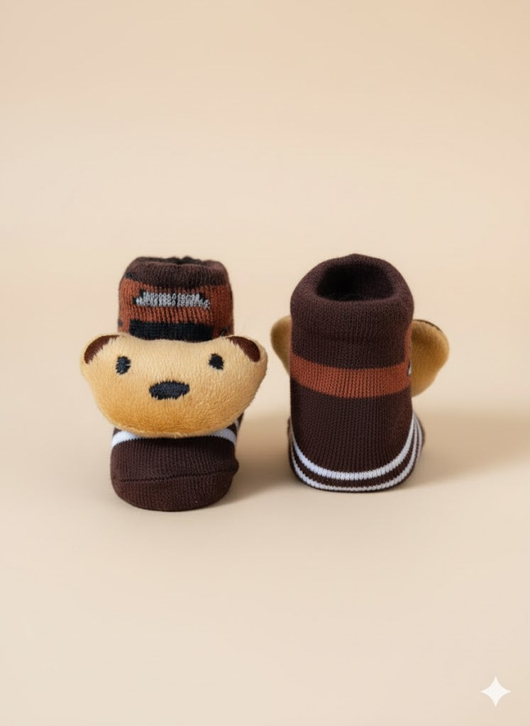 Brown Bear Baby Socks
