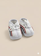 White And Red Canvas Shoes