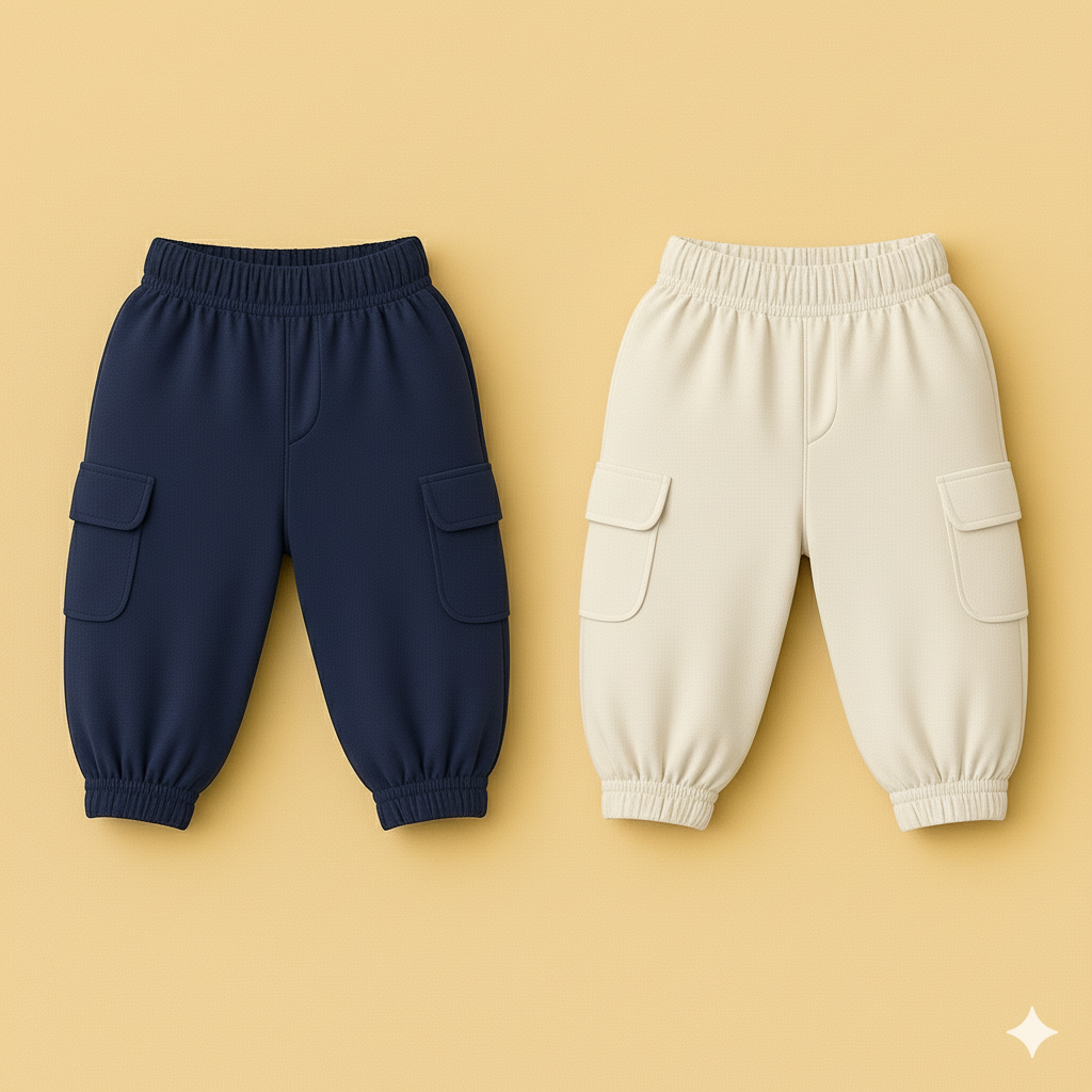 Pack Of 2 cargo pockets (Offwhite & Navy)