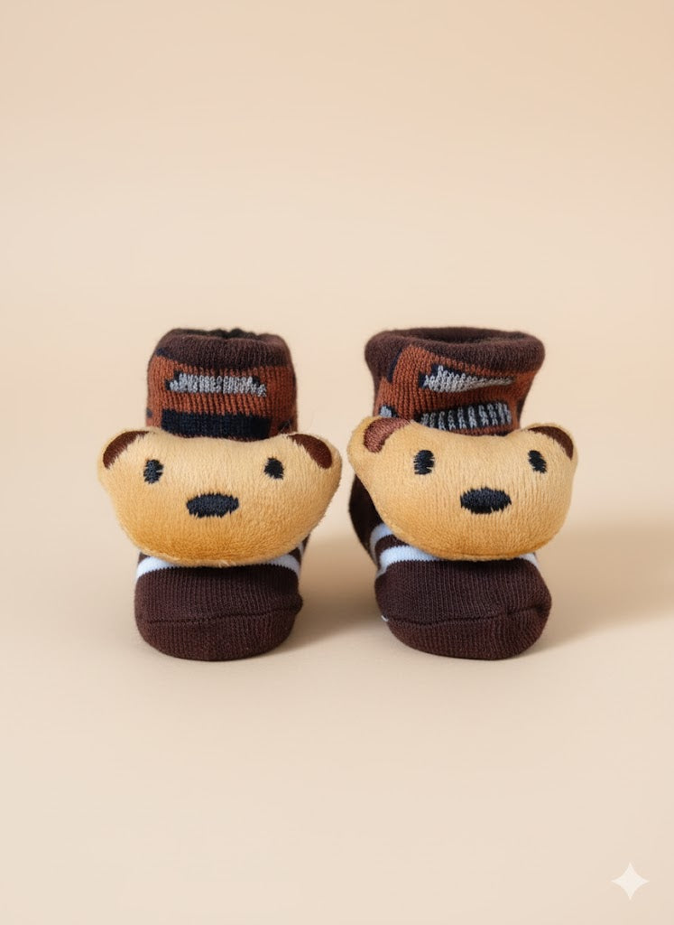 Brown Bear Baby Socks