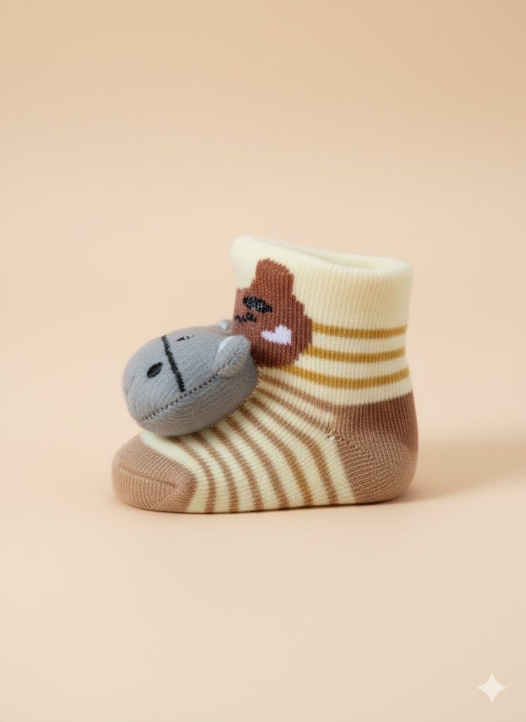 Grey Bear Canvas Socks