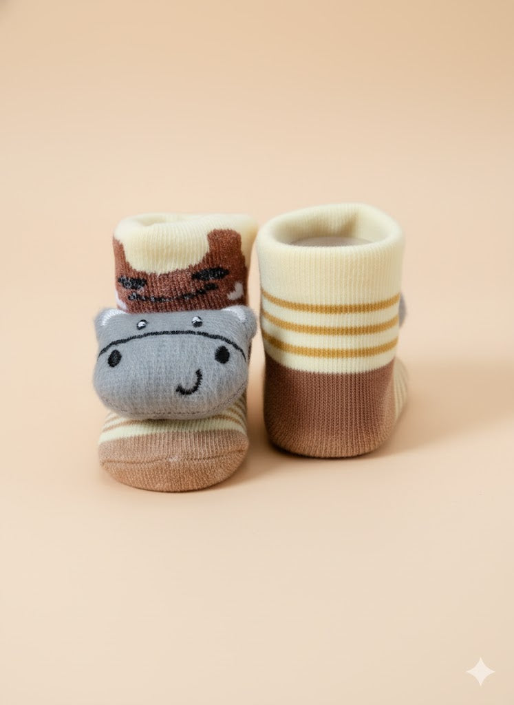 Grey Bear Canvas Socks