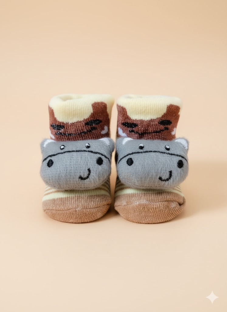 Grey Bear Canvas Socks