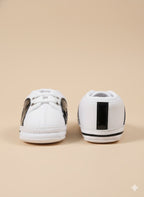White and black Canvas Baby Sneakers