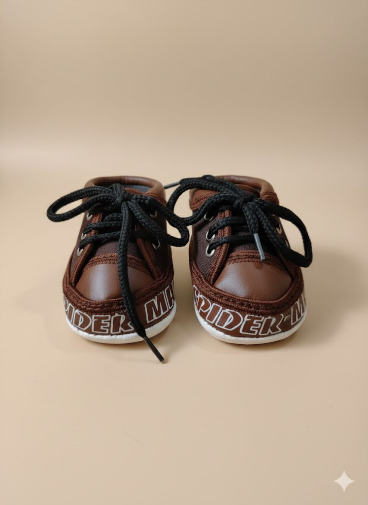 Classic Brown High-Top Baby Sneakers