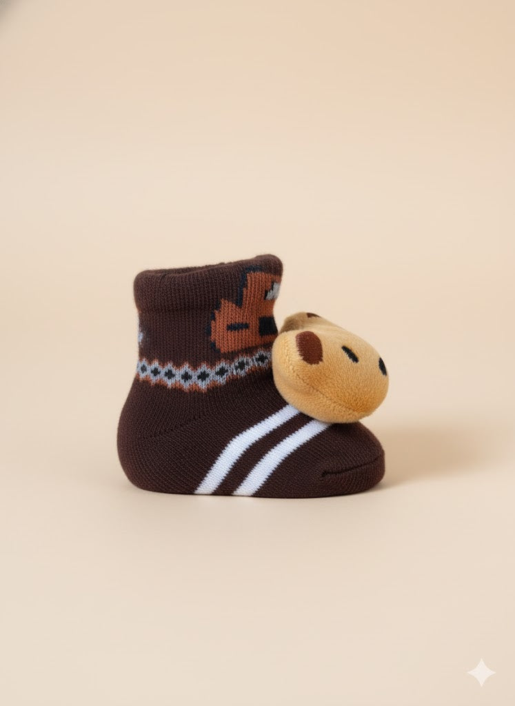 Brown Bear Baby Socks