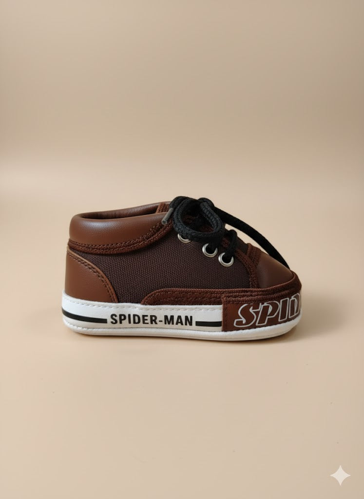 Classic Brown High-Top Baby Sneakers