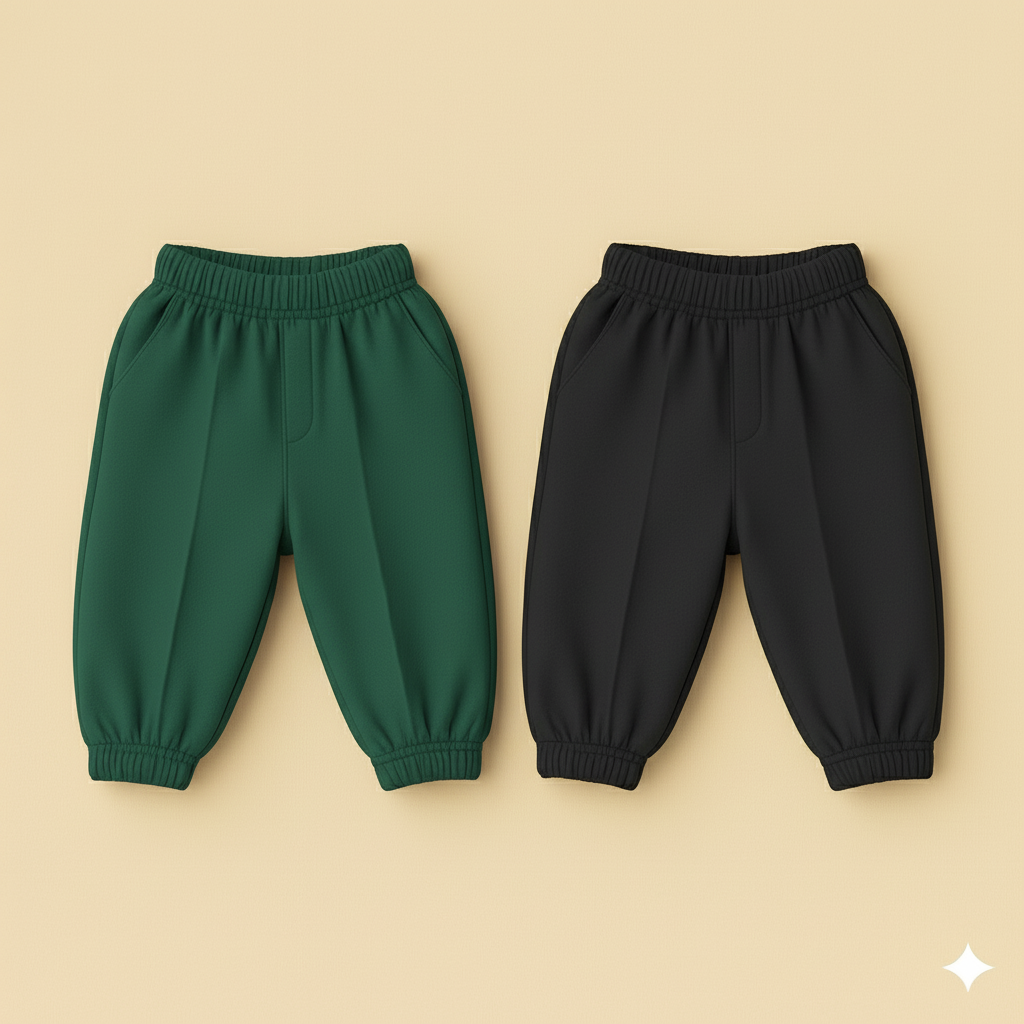 Pack Of 2 with knife pleats (Black & Forest Green)